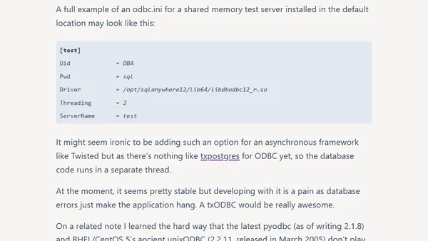 Twisted Sybase SQL Anywhere