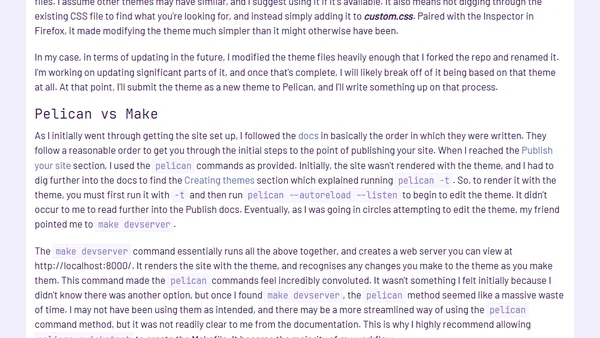 Let's Talk Pelican Part Three: Helpful Hints