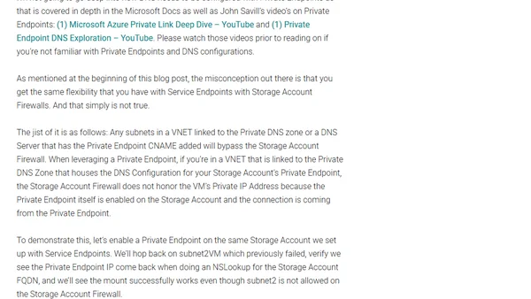 Azure Private Endpoints and Storage Account Firewalls
