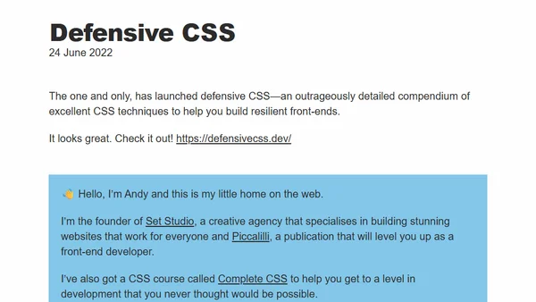 Defensive CSS