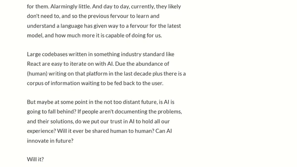 Well done AI, that’s the end of the honest boxes