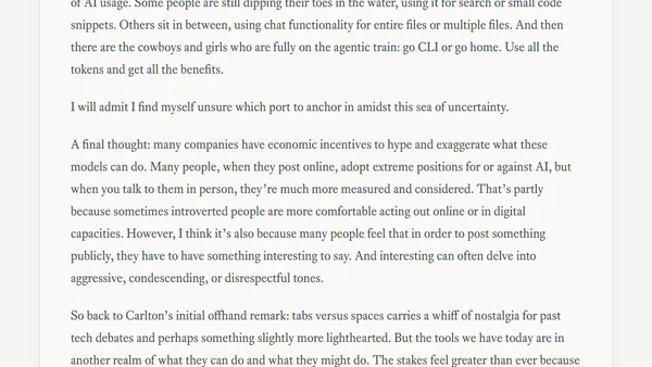 I Miss Tabs vs Spaces… And Other AI Musings