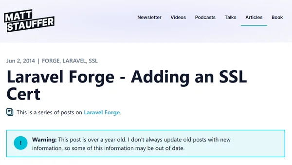 Laravel Forge - Adding an SSL Cert