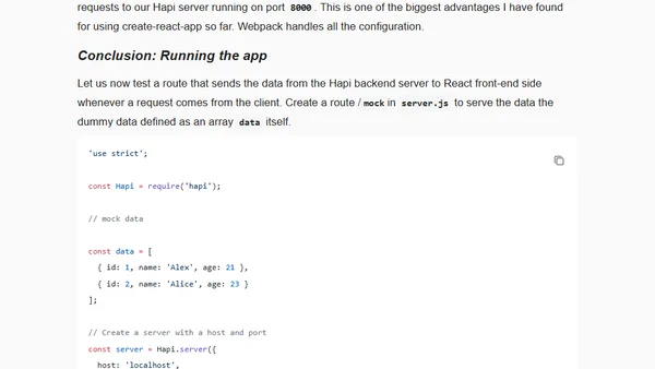 Setting up Nodejs Backend for a React App