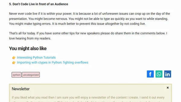 Your first talk