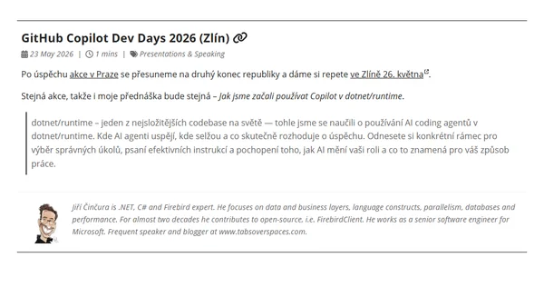 GitHub Copilot Dev Days 2026 (Zlín)