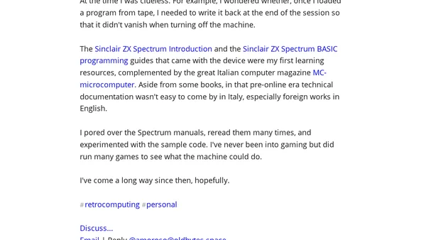 The origins of my computing journey