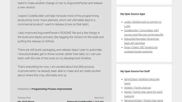 Released Version 1.1.1 of ScottLilly.ArgumentParser NuGet package