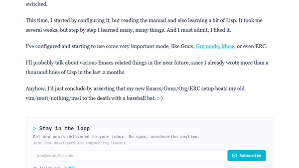 Entering the Emacs world
