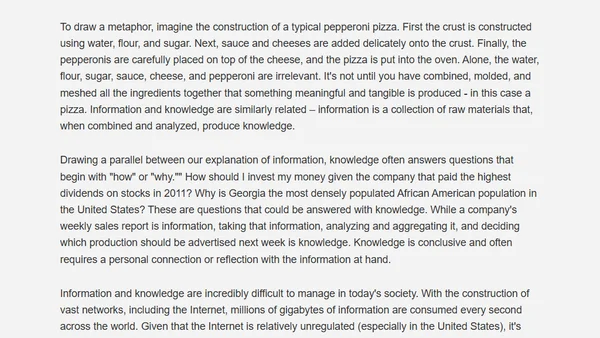 Gaining Knowledge on Information