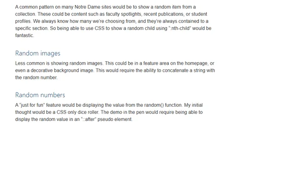 CSS random()