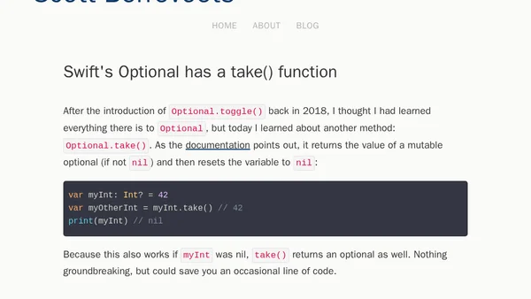 Swift's Optional has a take() function