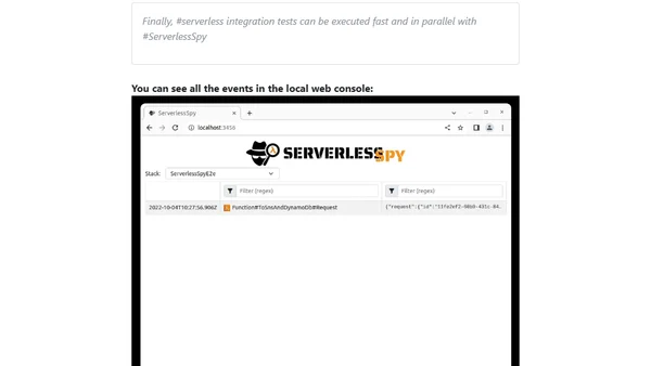 ServerlessSpy—Gain Insight into the Cloud and Write Serverless Tests with Ease