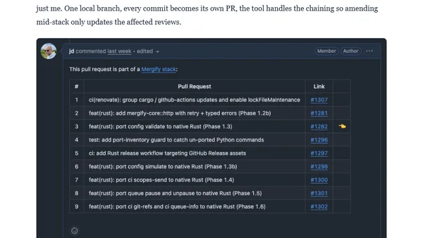 Twenty Years of Stacking Commits