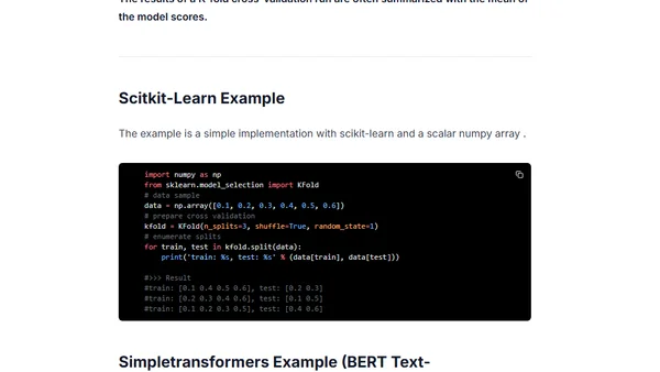 K-Fold as Cross-Validation with a BERT Text-Classification Example