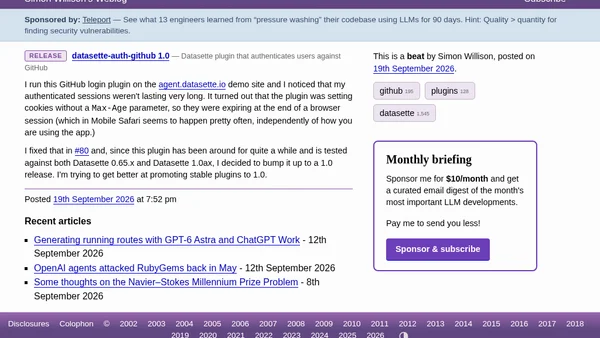 datasette-auth-github 1.0