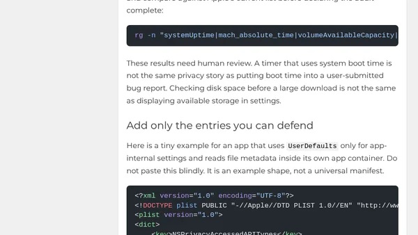 Privacy Manifest Required Reason API Audit