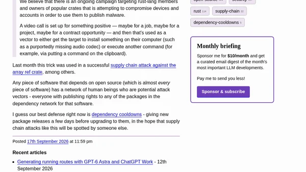 Be alert: targeted attacks on prominent Rustaceans