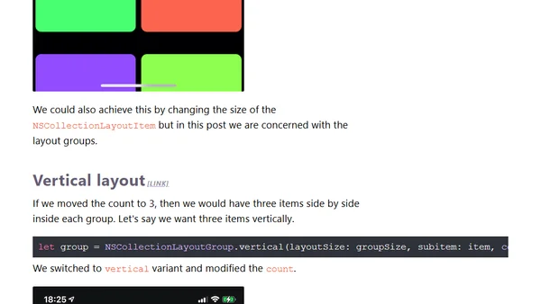 Detailed look at the NSCollectionLayoutGroup