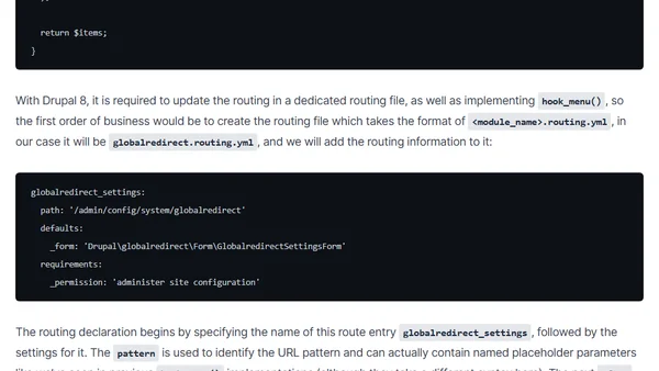 Drupal 8 module development #2 – adding basic routing