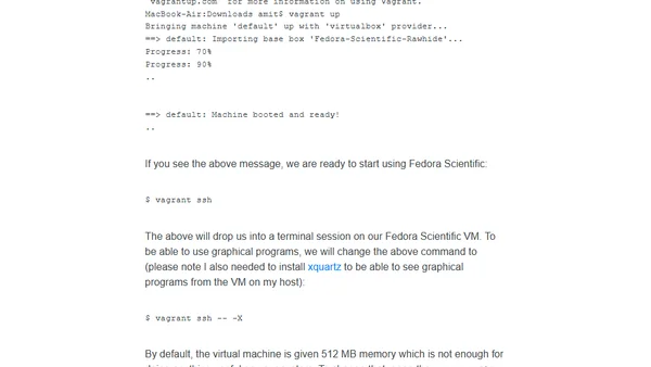 Pre-release Fedora Scientific Vagrant Boxes