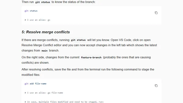 Resolve merge conflicts with git rebase