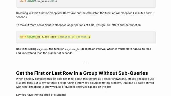 Lesser Known PostgreSQL Features