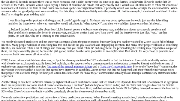 How accurate have Ed Zitron's AI skeptic predictions been?