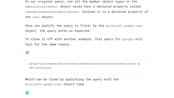 Filtering members in Entra groups and admin units