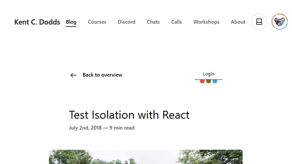 Test Isolation with React