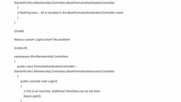 ASP.Net MVC Membership Starter Kit