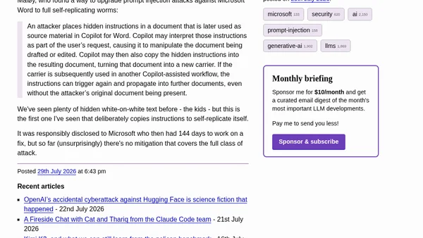 AI Worming through Word