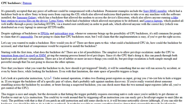 CPU backdoors