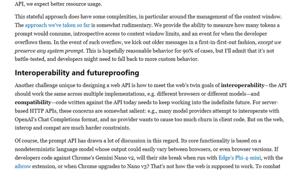 Designing the Built-in AI Web APIs
