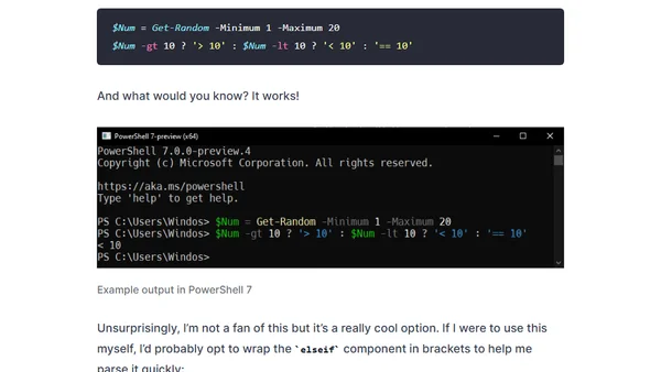 Quick Ternary Operator Revisit: Can It Elseif?