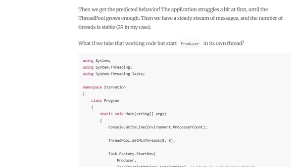 .NET ThreadPool starvation, and how queuing makes it worse