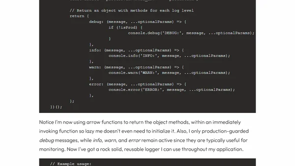 Creating a JavaScript Debugging Utility to Guard Noisy Production Consoles