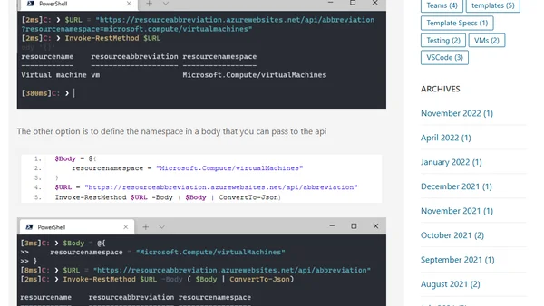 Creating an API to find an Azure resource abbreviation