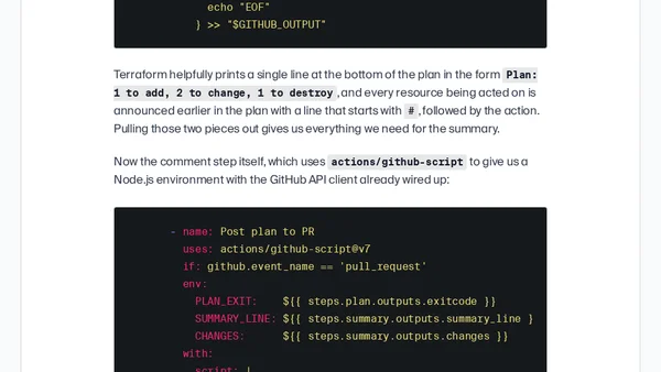 Terraform Plan as a Pull Request Comment in GitHub Actions