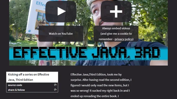 Kicking off a series on Effective Java, Third Edition
