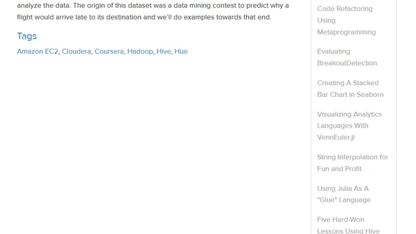 Getting Started Using Hadoop, Part 4: Creating Tables With Hive