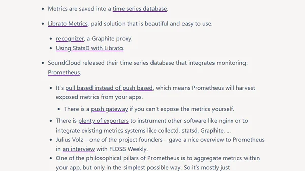 Beyond grep: Practical Logging and Metrics