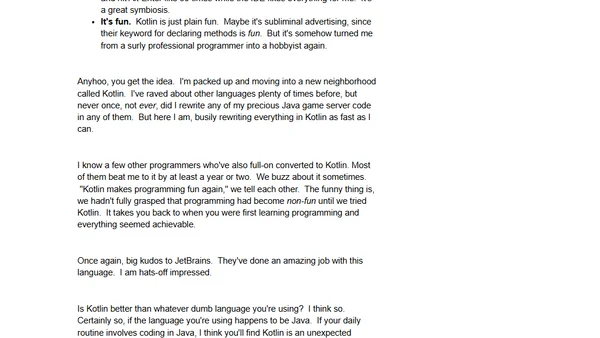 Why Kotlin Is Better Than Whatever Dumb Language You're Using