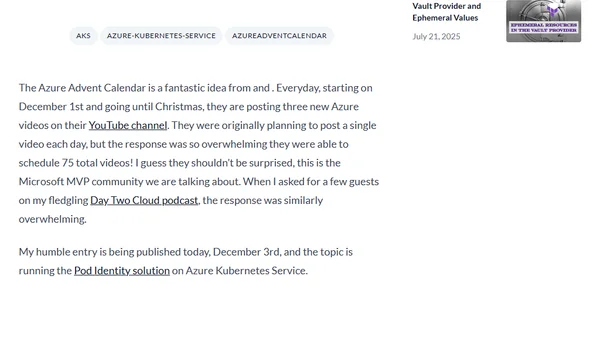 Azure Advent Calendar 2019 - AKS and Pod Identity