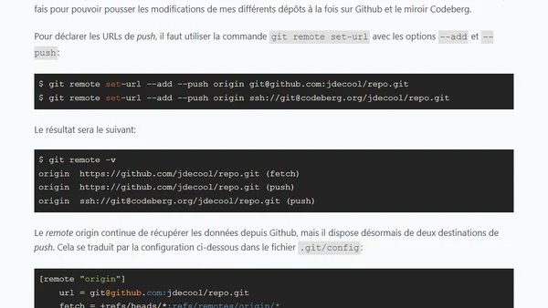 Pousser une fois, publier partout: le remote Git multi-cibles