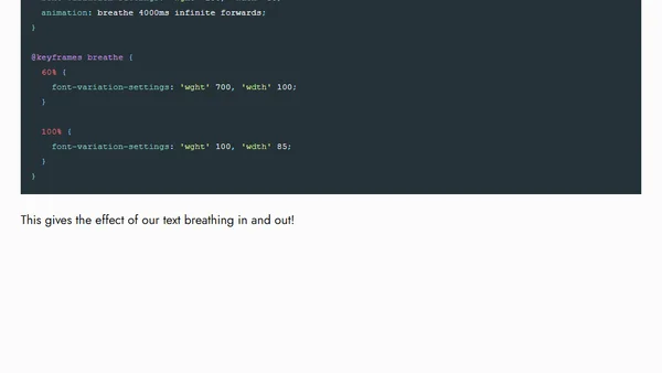Variable Font Animation with CSS and Splitting JS