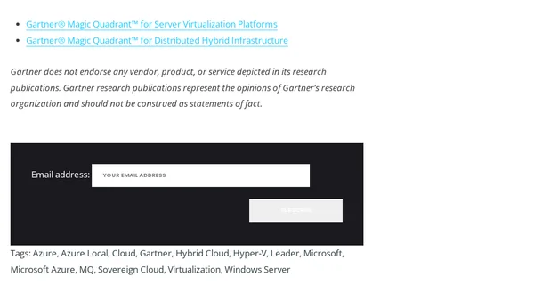 Beyond Virtualization: Why Microsoft and Azure Local Stands Out as a leader in Two Gartner Magic Quadrants