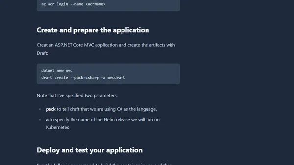 Develop and build ASP.NET Core applications to run on Kubernetes with Draft