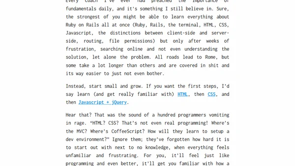 Learning to Code? Start Small.