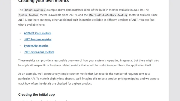 Creating and consuming metrics with System.Diagnostics.Metrics APIs